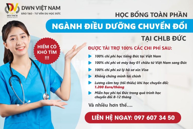 Học bổng toàn phần ngành điều dưỡng chuyển đổi tại CHLB Đức